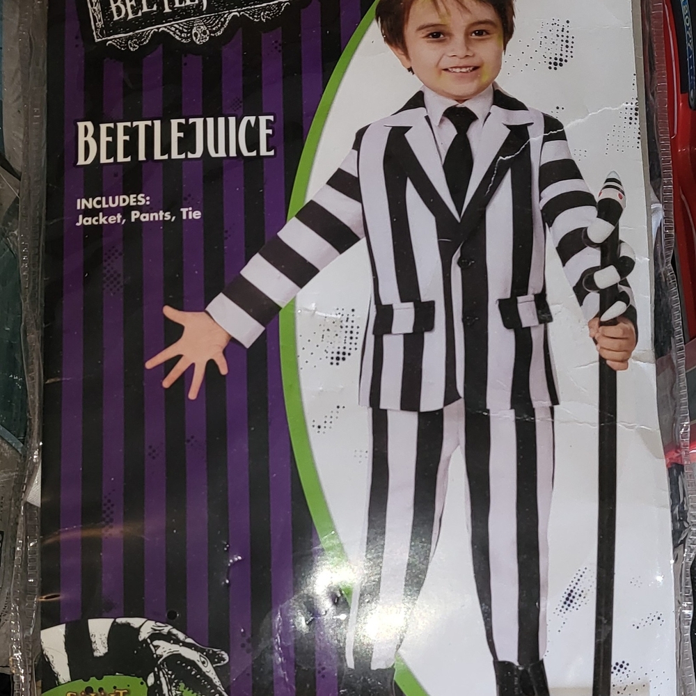 Rubie's Beetlejuice Kids Black and White Costume